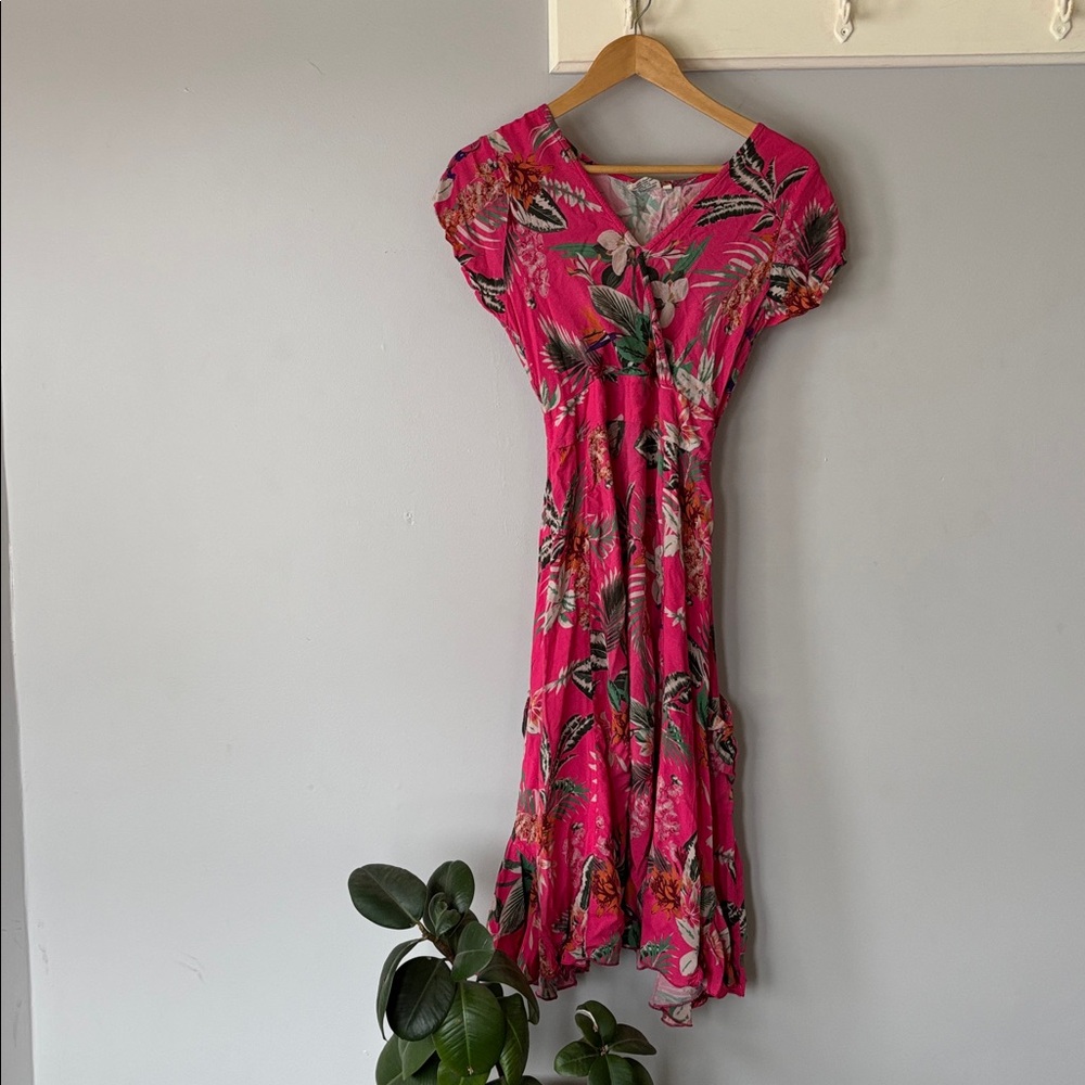 Alchemy Pink Tropical Floral Resort Dress — Women’s Small